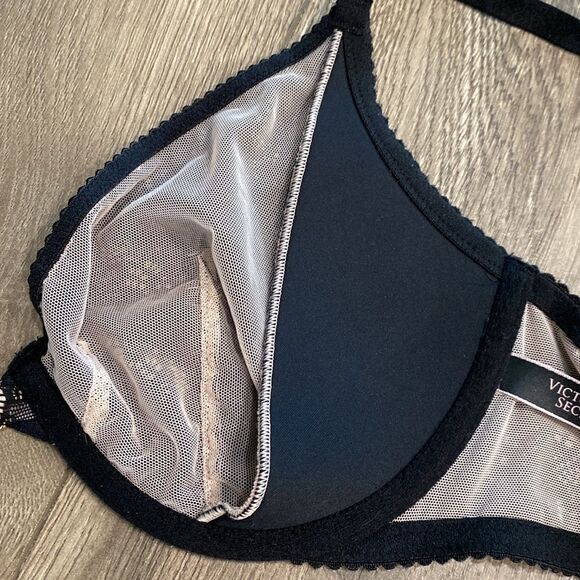 Victoria’s Secret Very Sexy black‎ lace plunge bra size 32DDD - Picture 7 of 11